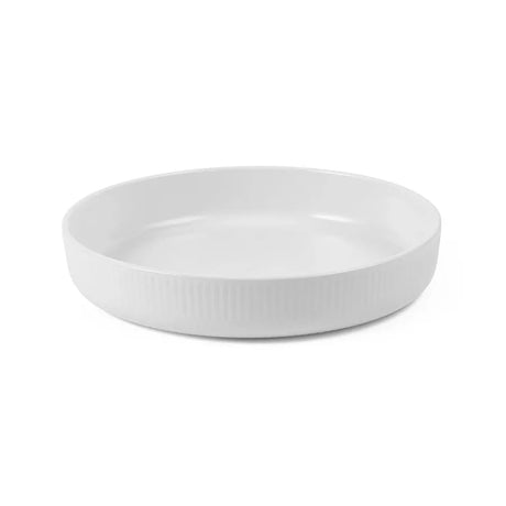 Royal Copenhagen Weiß Riflet, rundes ofenfestes Fad 27 cm - 1 - Jacobsen Plus