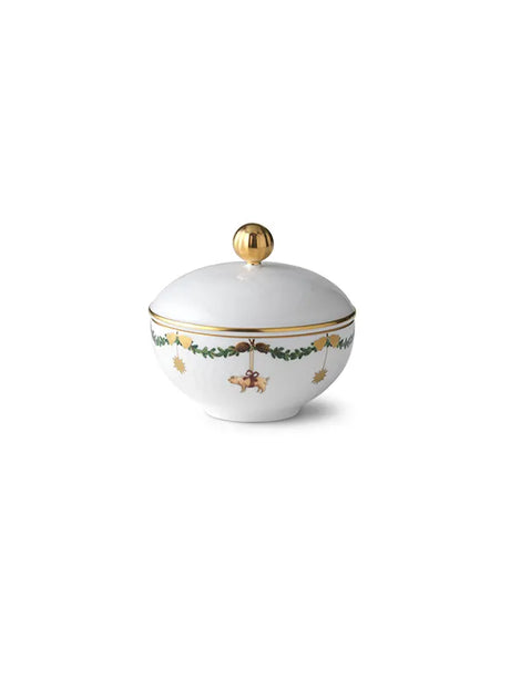 Royal Copenhagen Stjerne Riflet Jul, Zuckerschale mit Deckel 15 cl - 1 - Jacobsen Plus