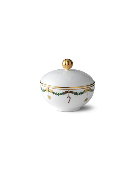 Royal Copenhagen Stjerne Riflet Jul, Zuckerschale mit Deckel 15 cl - 2 - Jacobsen Plus