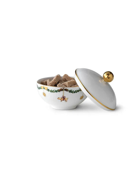 Royal Copenhagen Stjerne Riflet Jul, Zuckerschale mit Deckel 15 cl - 3 - Jacobsen Plus