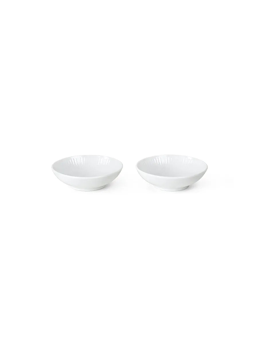 Royal Copenhagen Hvid Riflet, skål 9 cl 2-pak