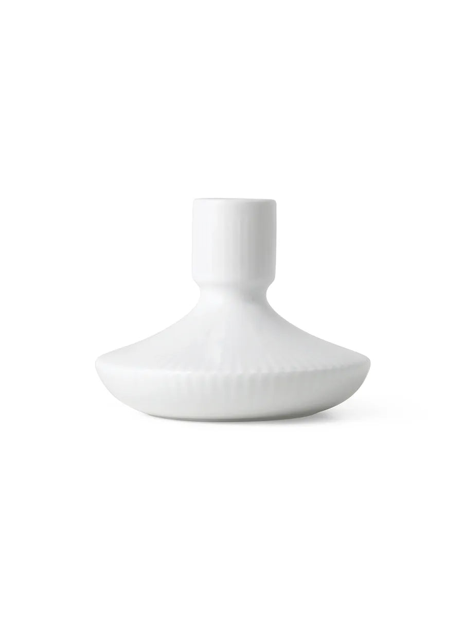 Royal Copenhagen Weiß Riflet Kerzenständer, 8 cm - 1 - Jacobsen Plus