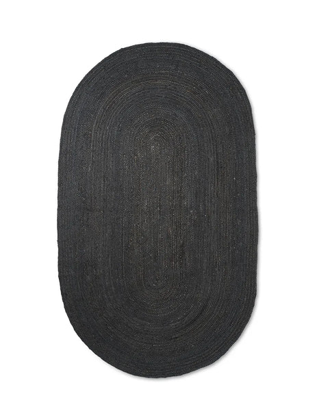 Eternal Oval Jute Rug - Black von Ferm Living - Small: B140 x H240 cm - Jacobsen Plus