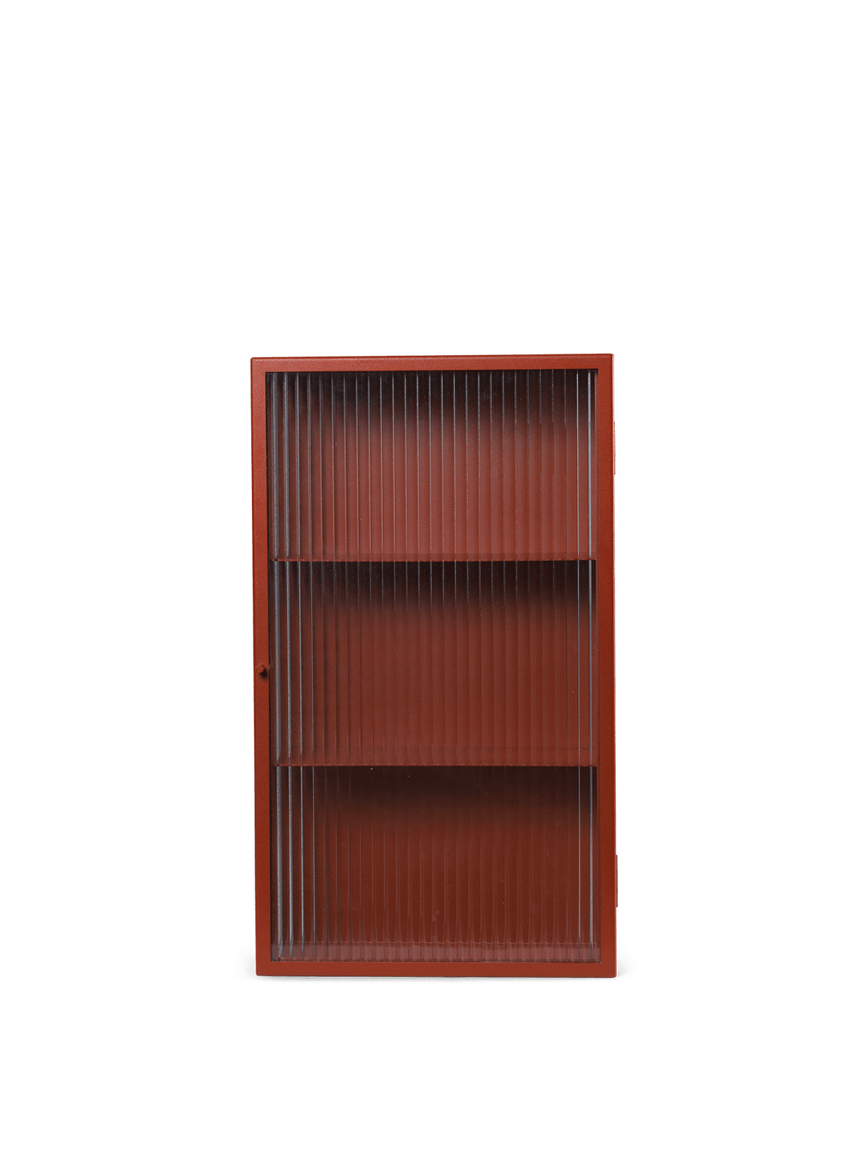 Haze Wall Cabinet, geriffeltes Glas 35x60 von Ferm Living - Oxide Red - Jacobsen Plus