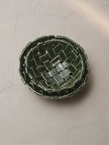 Plait Bowl, Ø24 cm von Ferm Living - Smaragdgrün - Jacobsen Plus