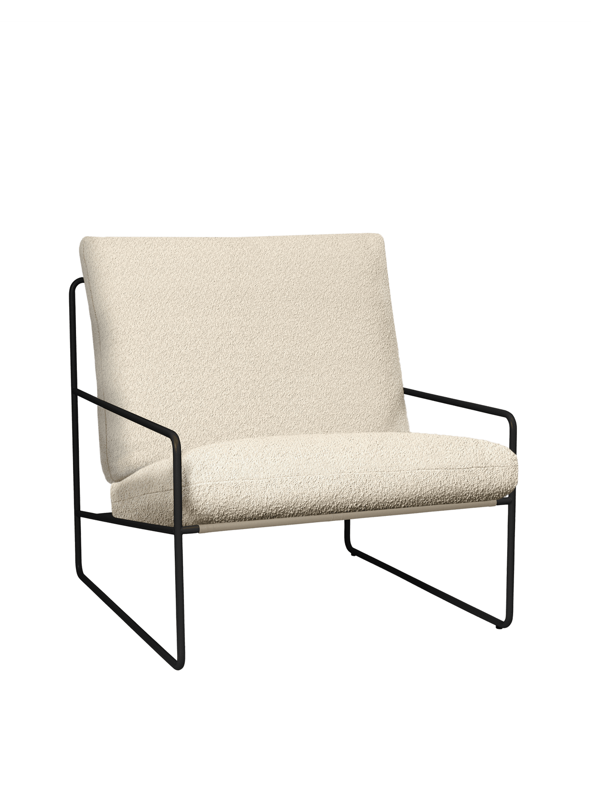 Desert 1-Seater udendørs lænestol fra Ferm Living - Black - Pure Bouclé - Off-white - Jacobsen Plus