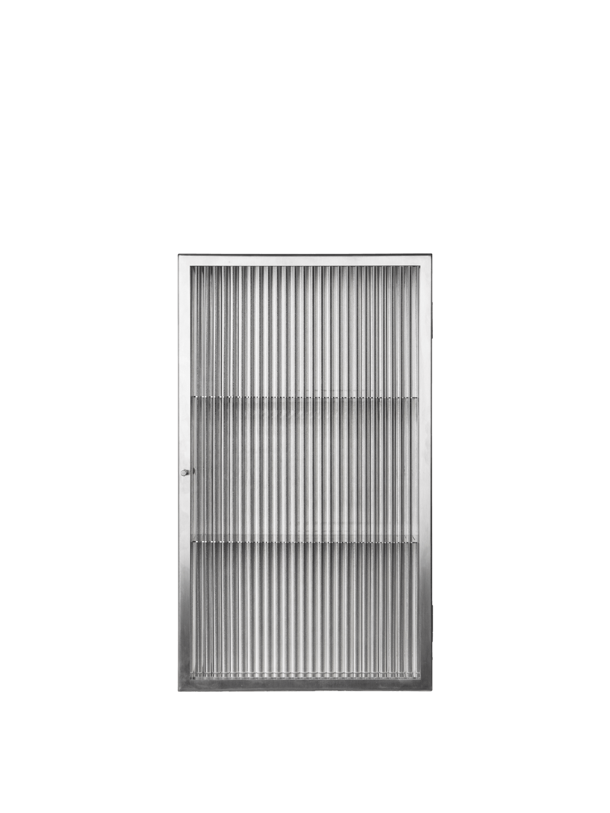 Haze Wall Cabinet, geriffeltes Glas 35x60 von Ferm Living - Edelstahl - Jacobsen Plus