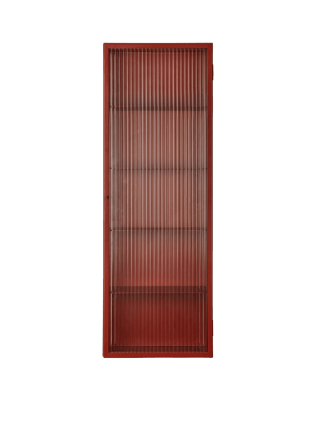 Haze Wall Cabinet, geriffeltes Glas 35x100 von Ferm Living - Oxide Red - Jacobsen Plus
