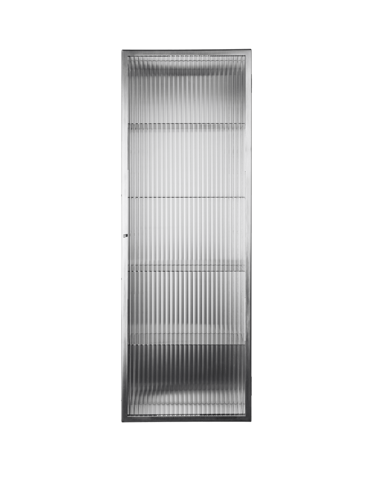 Haze Wall Cabinet, geriffeltes Glas 35x100 von Ferm Living - Edelstahl - Jacobsen Plus