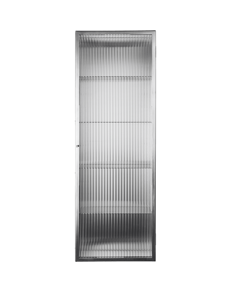 Haze Wall Cabinet, geriffeltes Glas 35x100 von Ferm Living - Edelstahl - Jacobsen Plus