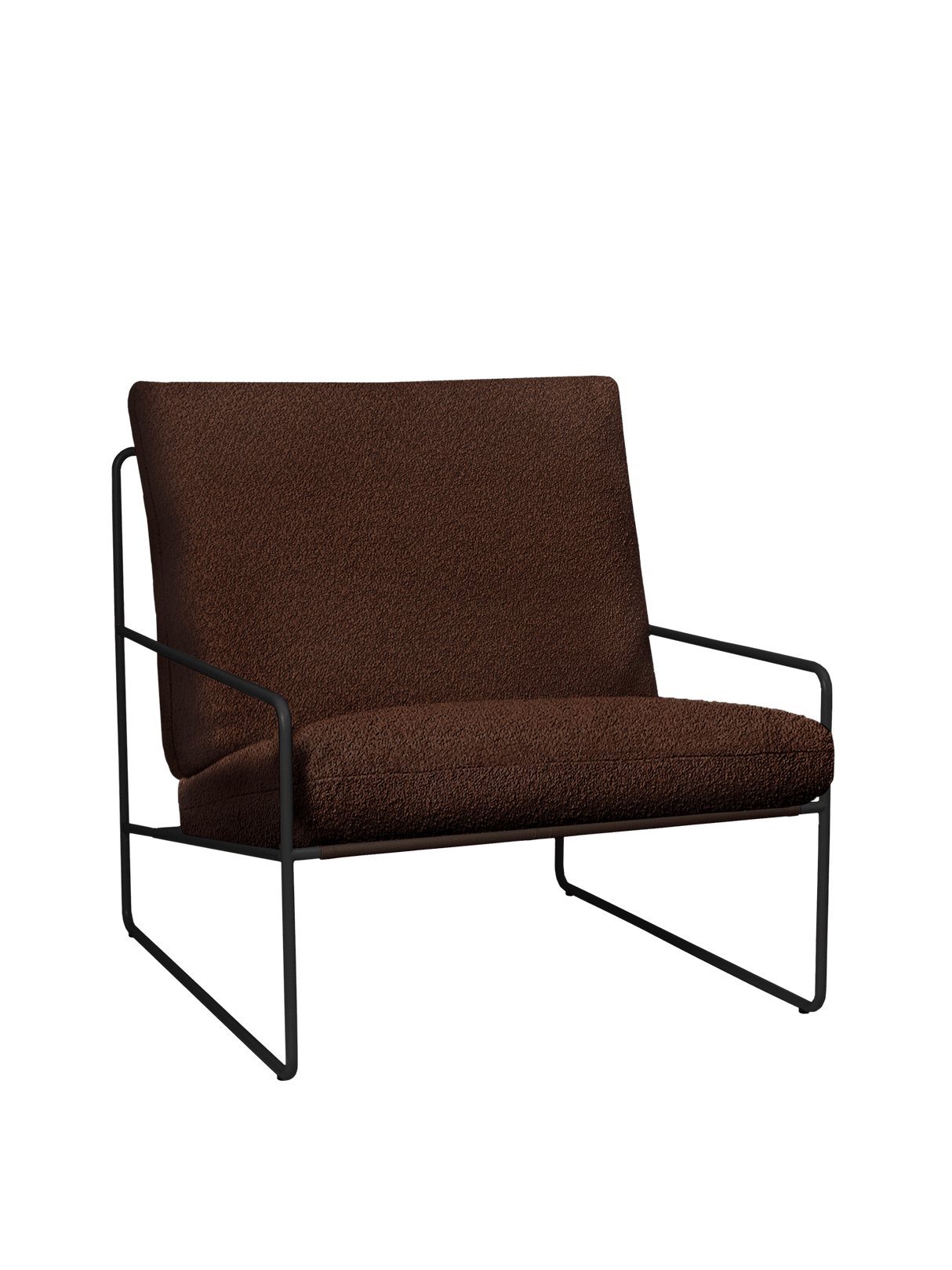 Desert 1-Seater udendørs lænestol fra Ferm Living - Black - Pure Bouclé - Chestnut - Jacobsen Plus