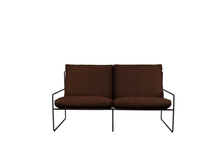 Desert 2-Seater fra Ferm Living - Black - Pure Bouclé - Chestnut - Jacobsen Plus