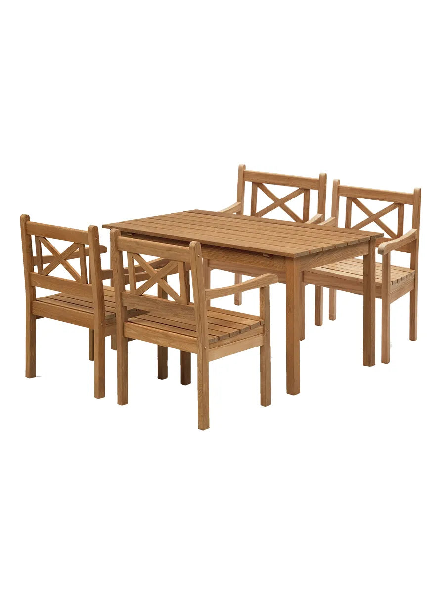 Skagerak Skagen Sæt i teak, 4 stole og bord fra Fritz Hansen - 1 - Jacobsen Plus