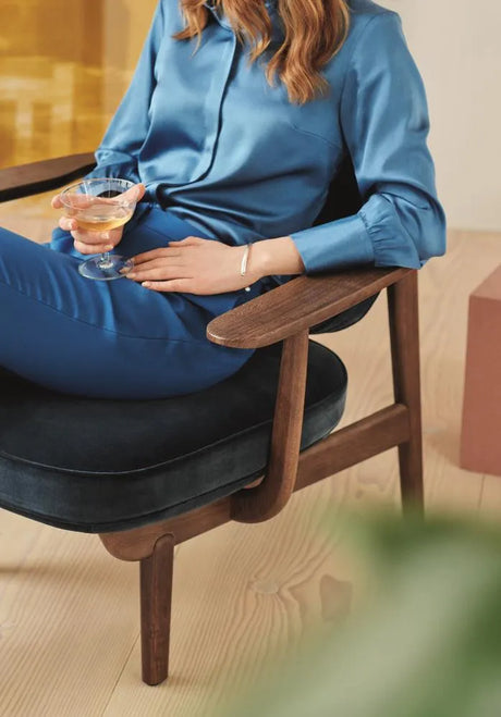 Fred Sessel, walnussfarbener Eiche von Fritz Hansen - Christianshavn / BLACK UNI (1175) - Jacobsen Plus