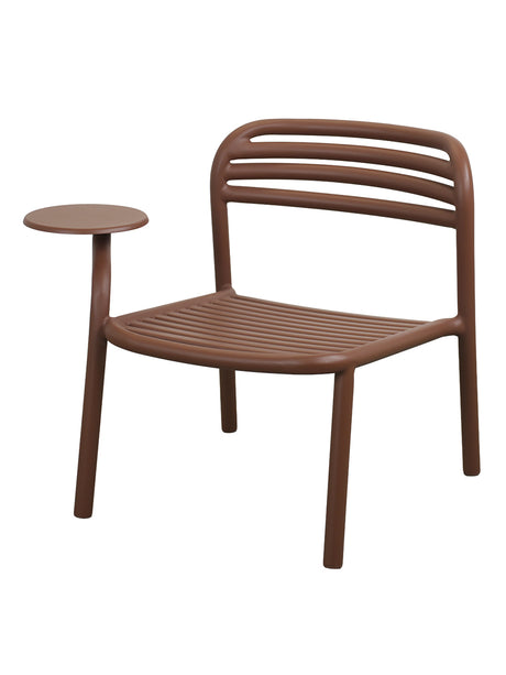 Bliss Udendørs Loungestol Med Sidebord, Højre fra Cane-line - Desert red - Jacobsen Plus
