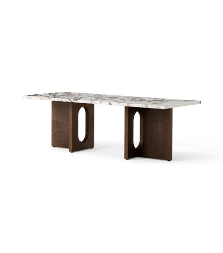 Androgyne Lounge Table, Calacatta Viola / Wood fra Audo Copenhagen - Dark stained oak - Jacobsen Plus