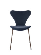 3107 Stuhl, vollgepolstert Velour von Arne Jacobsen - Graumeliert-Blau - Jacobsen Plus