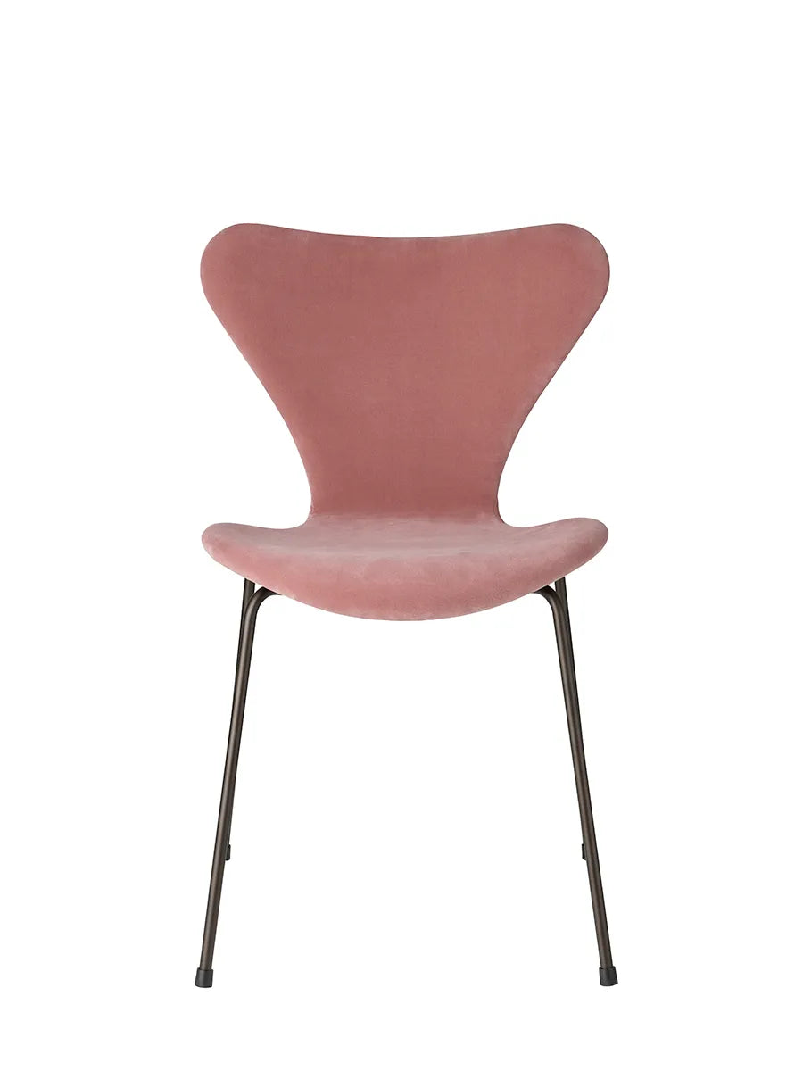 3107 Stuhl, vollgepolstert Velour von Arne Jacobsen