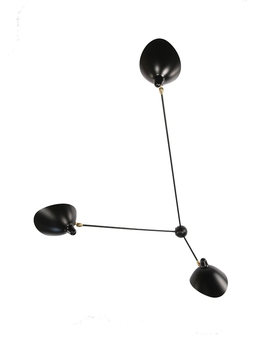 Spider Big Wall Lamp mit 3 festen Armen von Serge Mouille