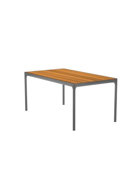 Four Tisch 160 x 90 cm von Houe - Grau Aluminiumgestell - Bambus-Tischplatte - Jacobsen Plus