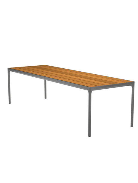 Four Tisch 270 x 90 cm von Houe - Grau Aluminiumgestell - Bambus-Tischplatte - Jacobsen Plus