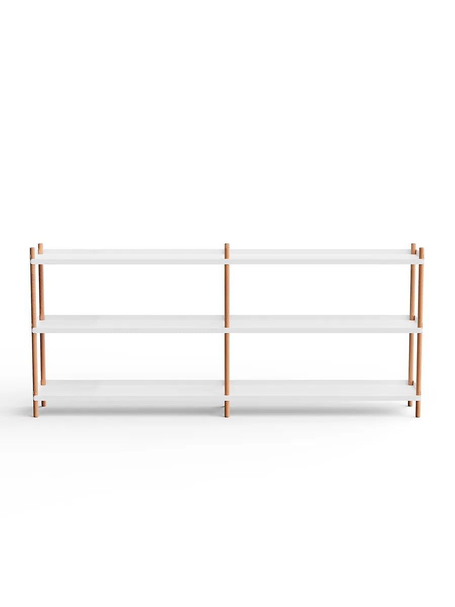 BOLT Shelving 2000 fra Nine - 3 hylder - hvid-natur eg - Jacobsen Plus