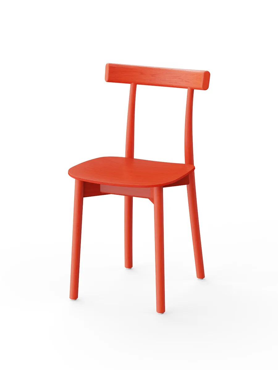 Skinny wooden chair, Esche/rot von Nine - 9 - Jacobsen Plus