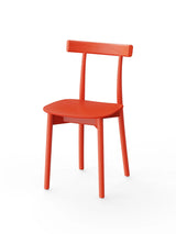 Skinny wooden chair, Esche/rot von Nine - 9 - Jacobsen Plus