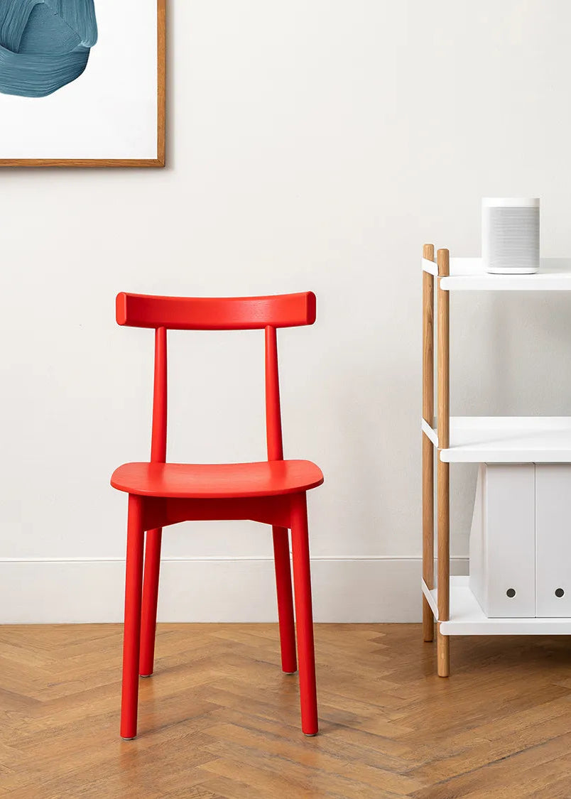 Skinny wooden chair, Esche/rot von Nine - 2 - Jacobsen Plus