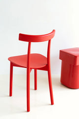 Skinny wooden chair, Esche/rot von Nine - 8 - Jacobsen Plus