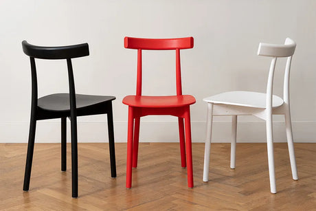 Skinny wooden chair, Esche/rot von Nine - 4 - Jacobsen Plus