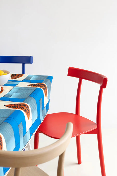 Skinny wooden chair, Esche/rot von Nine - 3 - Jacobsen Plus