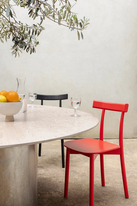 Skinny wooden chair, Esche/rot von Nine - 5 - Jacobsen Plus