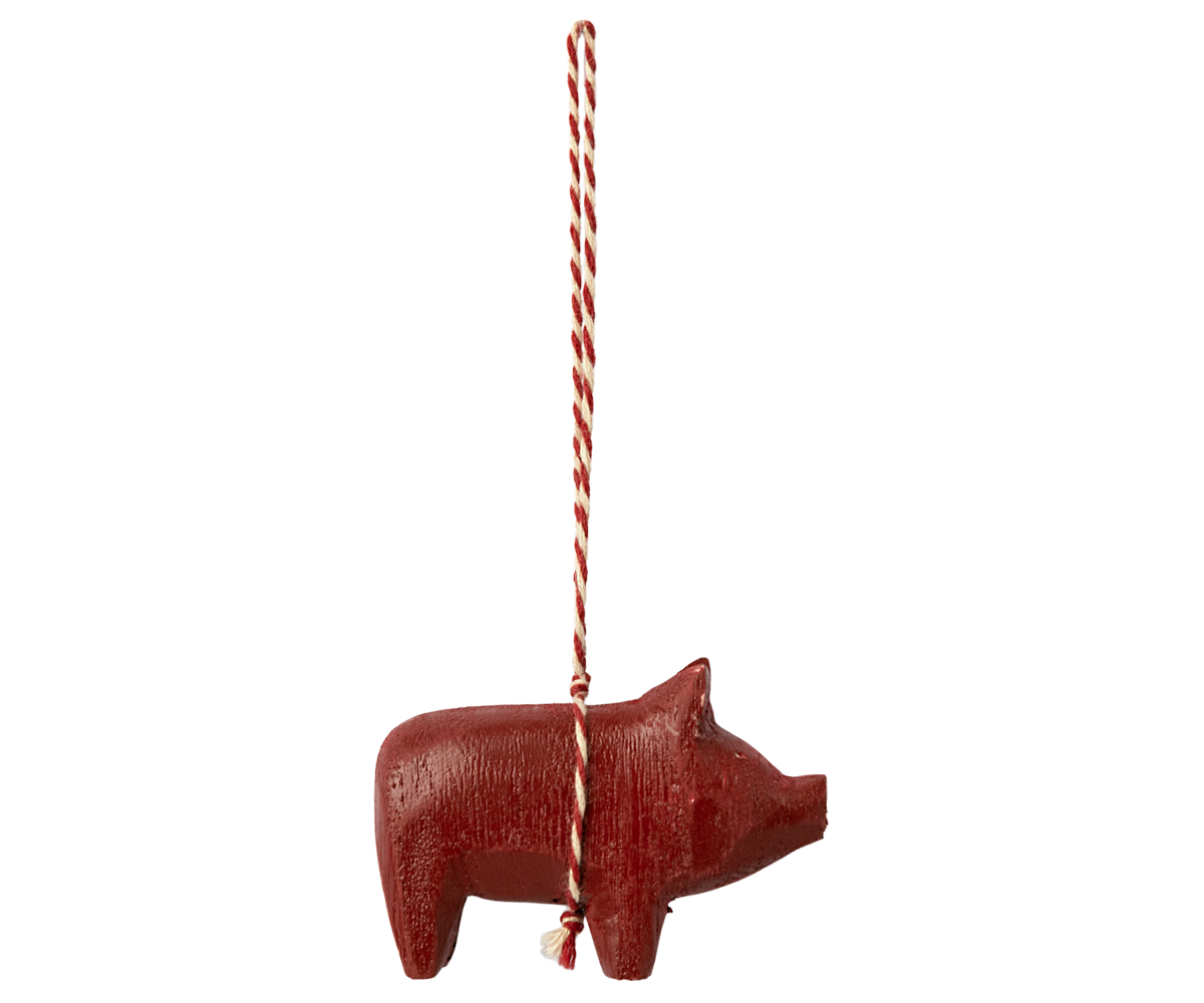 Holzornament, Schwein - Rot von Maileg - 1 - Jacobsen Plus