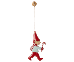 Metallornament, Nisse mit Zuckerstange von Maileg