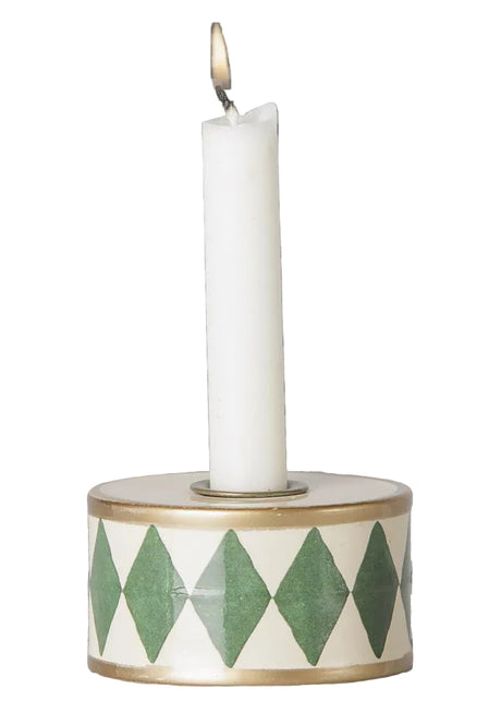 Maileg - Kerzenständer Tromme, Grün/Off-White - Jacobsen Plus