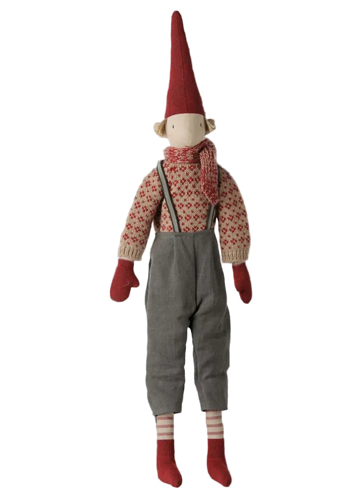 Maileg - Pixy size 4, Dreng med strikket sweater og tørklæde - 1 - Jacobsen Plus