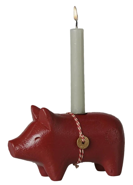 Maileg - Kerzenständer Rot Schwein, klein - 2 - Jacobsen Plus