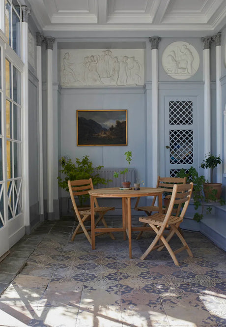 Skagerak Selandia Set, 2 Armstühle und Ø 94 Tisch von Fritz Hansen - 4 - Jacobsen Plus