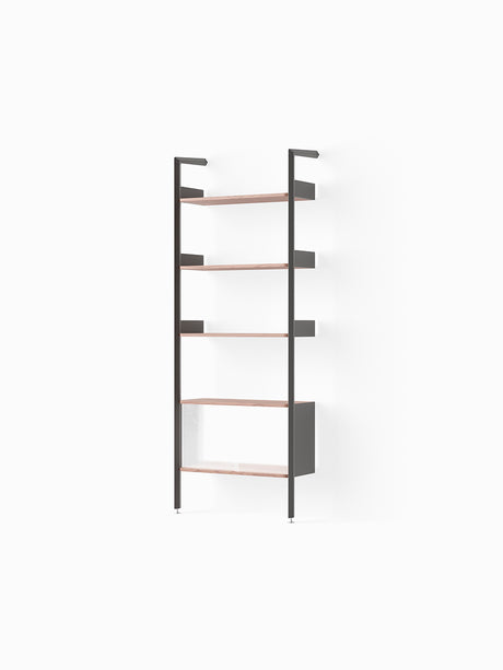 Rombe IF3, Full Bay Cabinet von &Tradition - Anthrazit mit Regalböden aus lackiertem Nussbaum - Jacobsen Plus