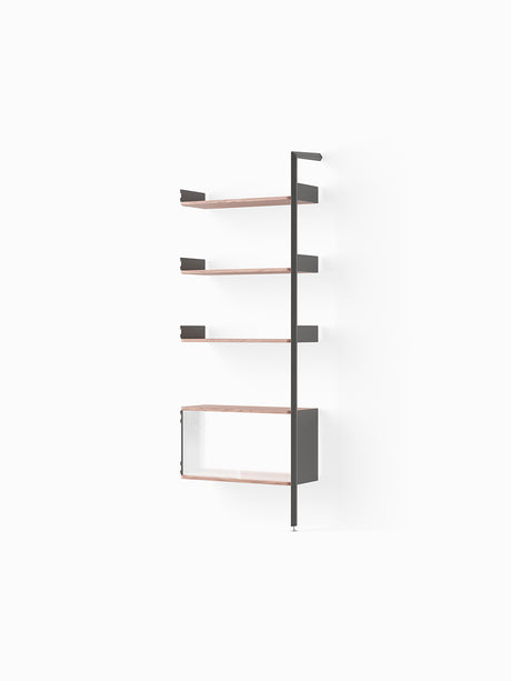 Rombe IF6, Add-on Bay Cabinet von &Tradition - Anthrazit mit lackierten Walnussregalen - Jacobsen Plus
