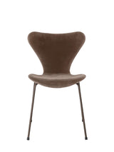 3107 Stuhl, vollgepolstert Velour von Arne Jacobsen - Grau-Braun - Jacobsen Plus