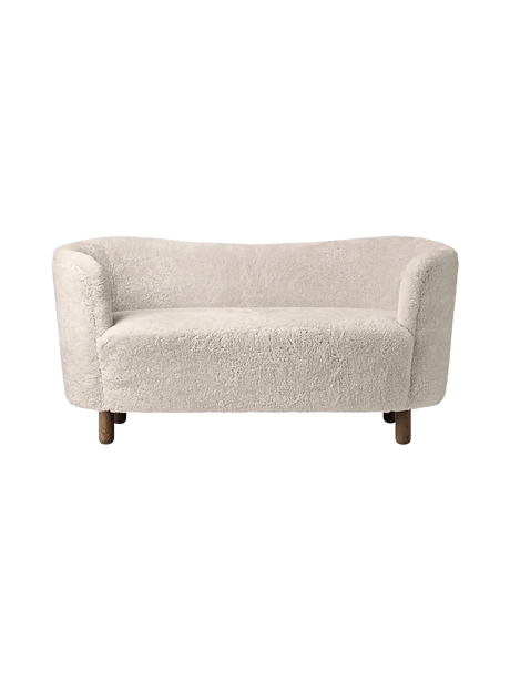 Mingle Sofa von Audo Copenhagen - Dunkel gebeizte Eiche - Schaffell Moonlight - Jacobsen Plus