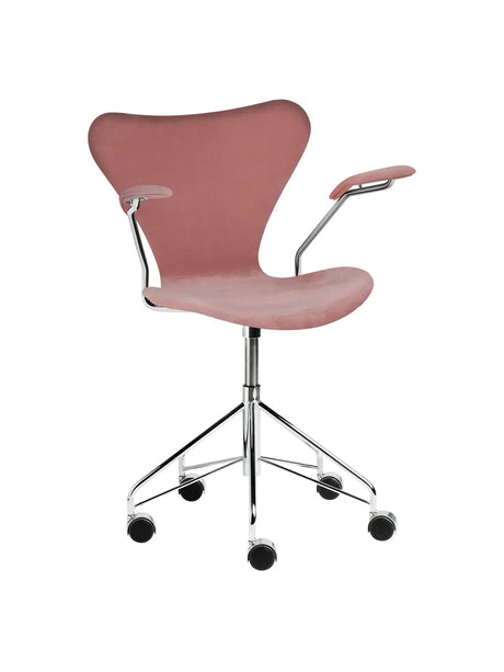 3217 Serie 7 Bürostuhl von Arne Jacobsen - Voll gepolstert / Belfast (Velour) / Misty rose - Jacobsen Plus