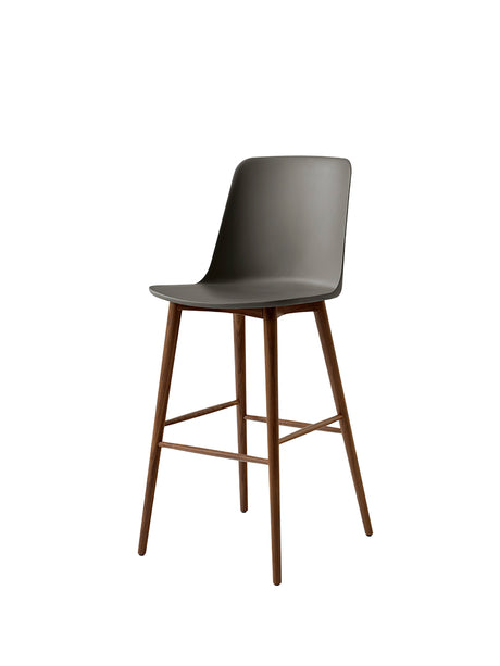 Rely HW133 Bar Chair, Walnuss von &Tradition - Stone Grey - Jacobsen Plus
