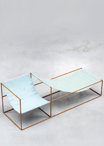 Duo Seat, blau/grün von Valerie Objects - 2 - Jacobsen Plus