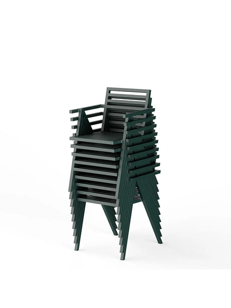 Stacking Arm Chair, grün von 19 Outdoors - 5 - Jacobsen Plus