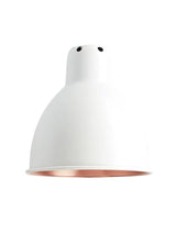 Lampeskærme fra Lampe Gras - Mathvid-kobber inderside / Round shade-skærm - Ø140mm - Jacobsen Plus