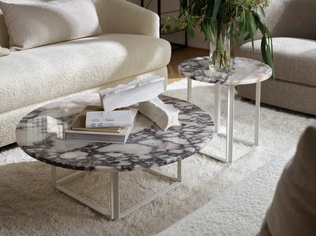 Florence Couchtisch Ø90, white viola von New Works - 2 - Jacobsen Plus