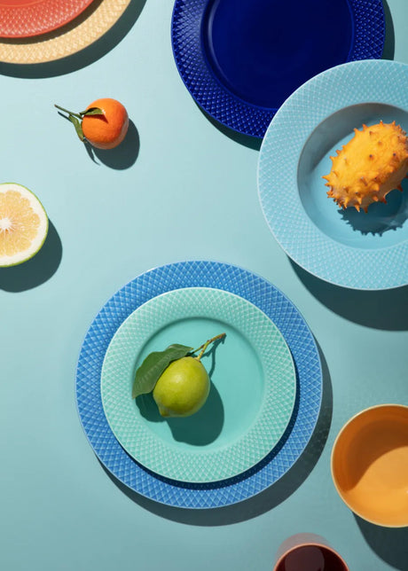 Rhombe Teller, Aqua Ø21 cm von Lyngby Porzellan - 2 - Jacobsen Plus